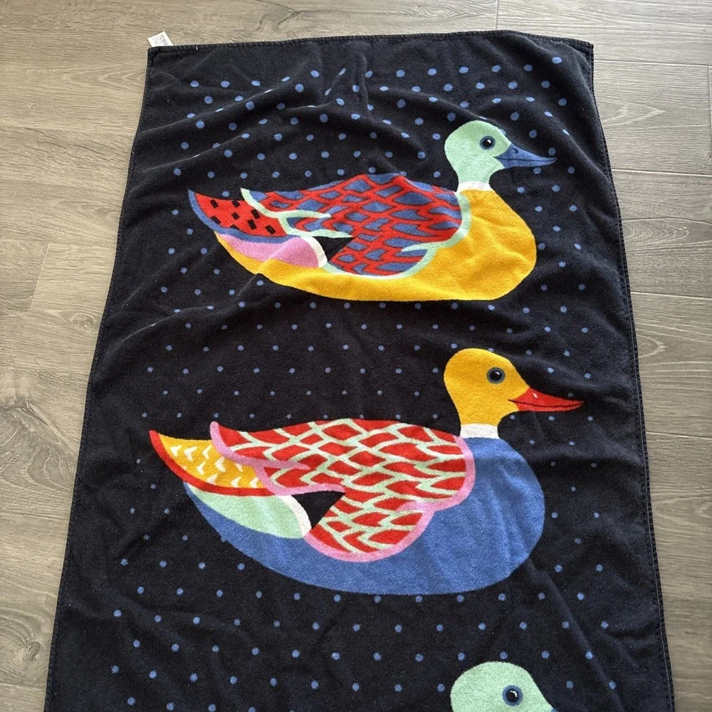 Terrimondo Beach Towel Mallard Ducks Polka dot Cotton June Sobel art Retro Isrea